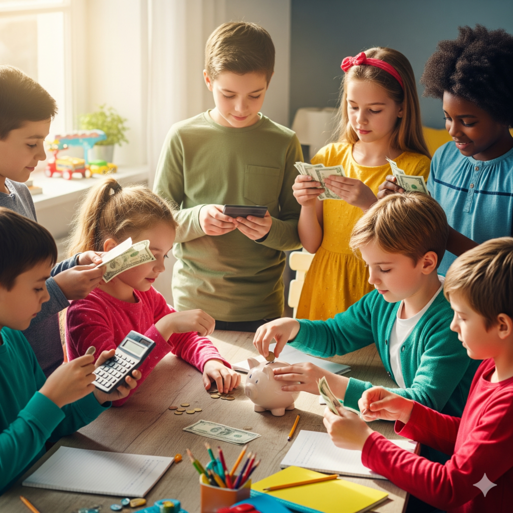 Crianças falando sobre mesada